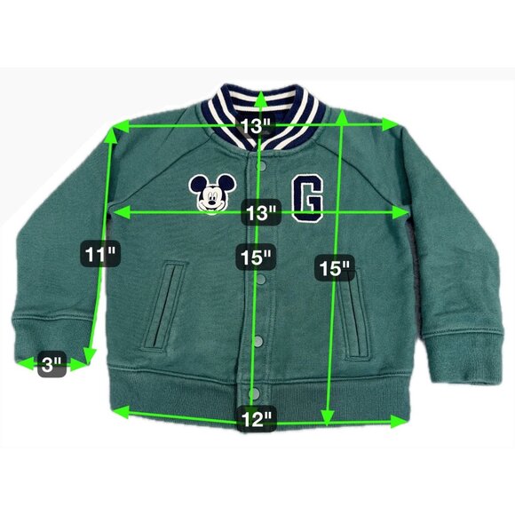 Disney Baby GAP Toddler 2 Yr Varsity Jacket Mickey Mouse Embroidered Bomber - Picture 2 of 13